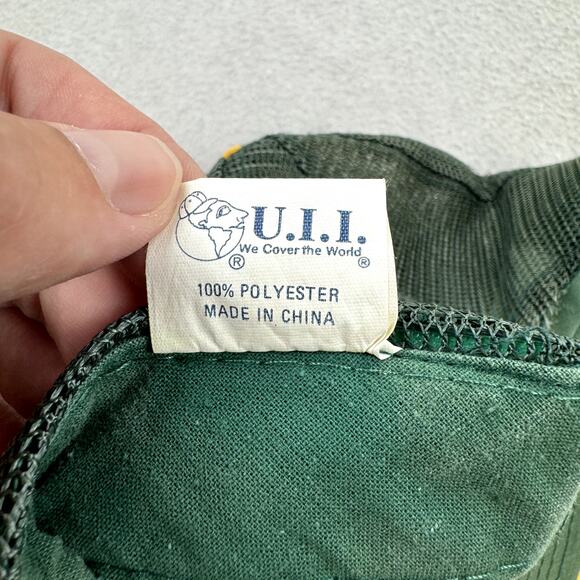 Vintage Oakland Athletics A's Hat One Size Adjustable Green Yellow Mesh Baseball - Picture 4 of 9